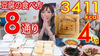【MUKBANG】 8 Tasty Ways TO Eat Tofu & Ultra Cute Tofu Stamps [4kg] 3411kcal [CC Available]