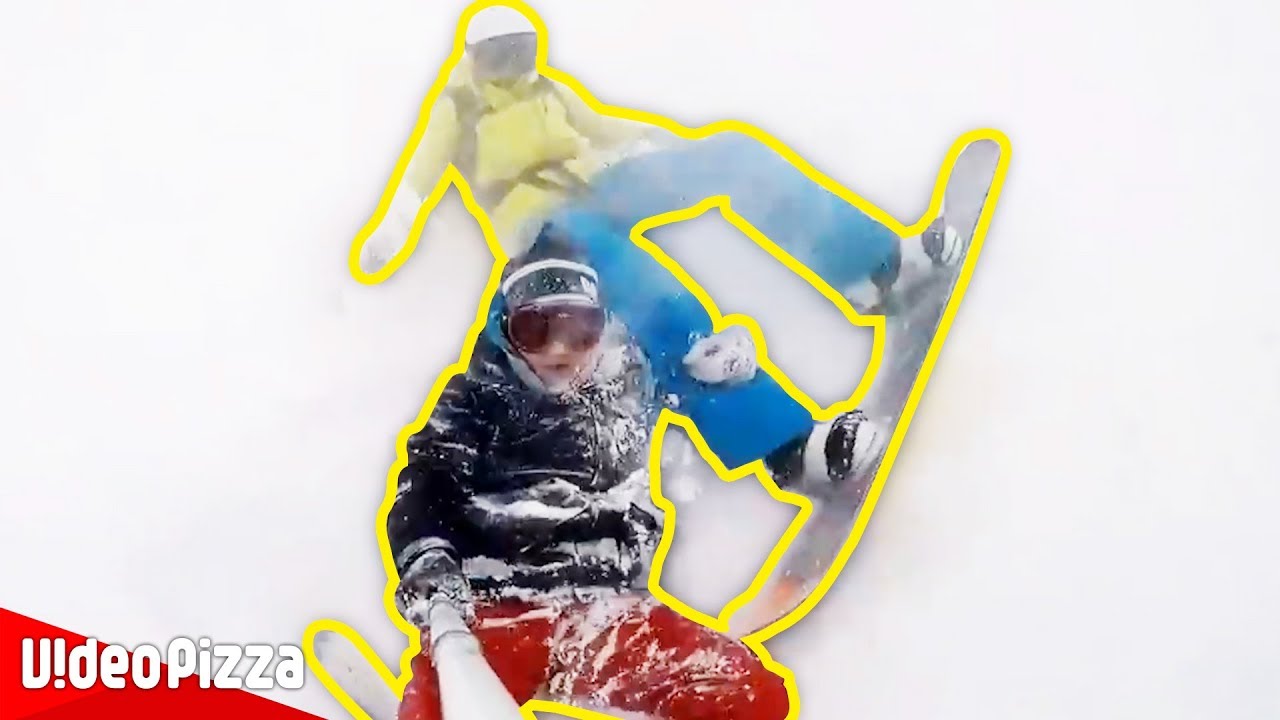 【衝撃】スキー場で転倒したら止まれない【Video Pizza】