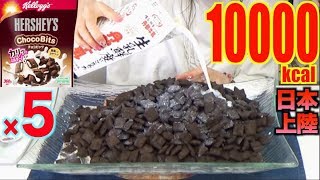 【MUKBANG】 HERE IN JAPAN!!! [Hershey’s X Kellogg’s] Tasty Choco Flakes [3.8Kg] 10000kcal[Use CC]