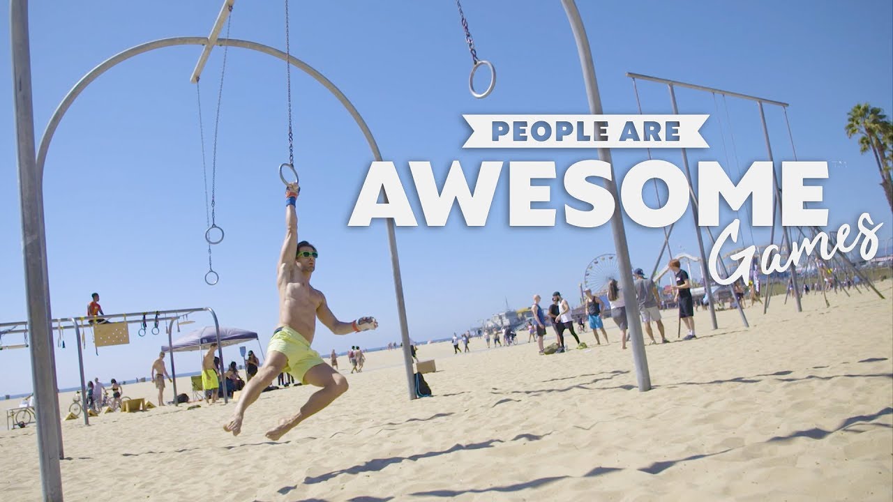 驚くべき超人!!People Are Awesome Games | Original Muscle Beach (Ninja Warrior, AcroYoga, Slacklining)