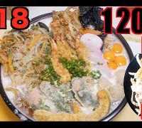 【MUKBANG】 Fried Food Fest! Calorinist’s Toshikoshi Soba With Crazy Big Kakiage!! [12000kcal][ASMR]