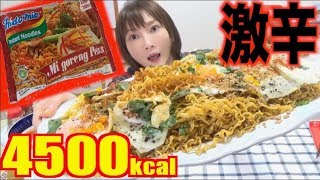 【大食い】インドネシアのインスタント麺[インドミー]激辛ミーゴレン[10人前]4500kcal【木下ゆうか】